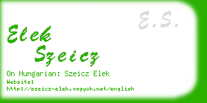 elek szeicz business card